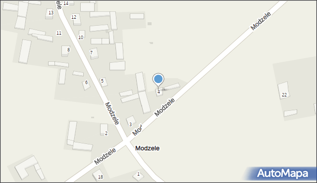 Modzele, Modzele, 4, mapa Modzele