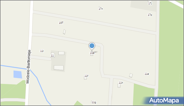 Modzele-Bartłomieje, Modzele-Bartłomieje, 11a, mapa Modzele-Bartłomieje
