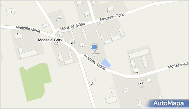 Modzele-Górki, Modzele-Górki, 11, mapa Modzele-Górki