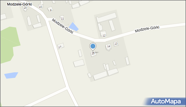 Modzele-Górki, Modzele-Górki, 15, mapa Modzele-Górki