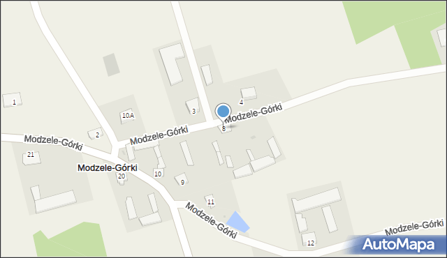 Modzele-Górki, Modzele-Górki, 8, mapa Modzele-Górki
