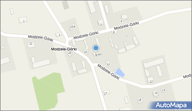 Modzele-Górki, Modzele-Górki, 9, mapa Modzele-Górki