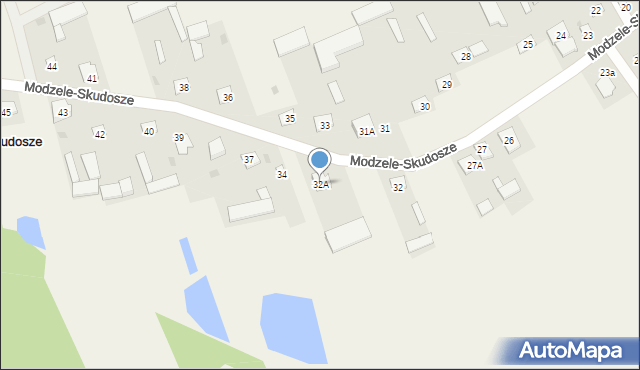 Modzele-Skudosze, Modzele-Skudosze, 32A, mapa Modzele-Skudosze