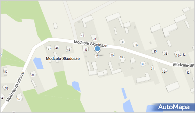 Modzele-Skudosze, Modzele-Skudosze, 42, mapa Modzele-Skudosze