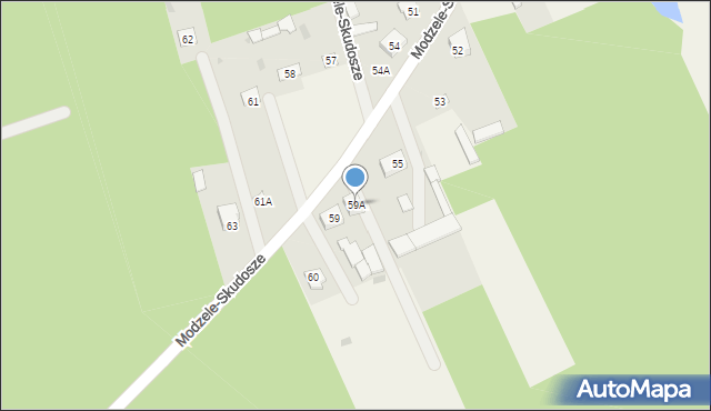 Modzele-Skudosze, Modzele-Skudosze, 59A, mapa Modzele-Skudosze