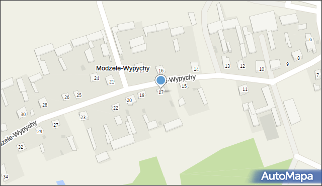 Modzele-Wypychy, Modzele-Wypychy, 17, mapa Modzele-Wypychy