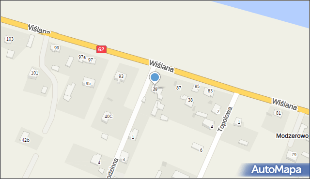 Modzerowo, Modzerowo, 39, mapa Modzerowo