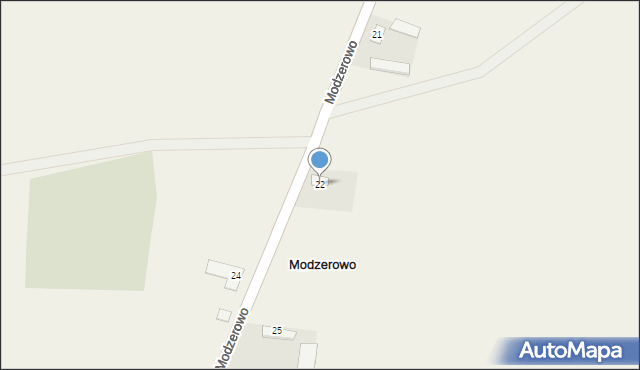 Modzerowo, Modzerowo, 22, mapa Modzerowo