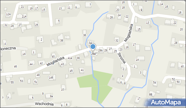 Mogilany, Mogilańska, 29a, mapa Mogilany