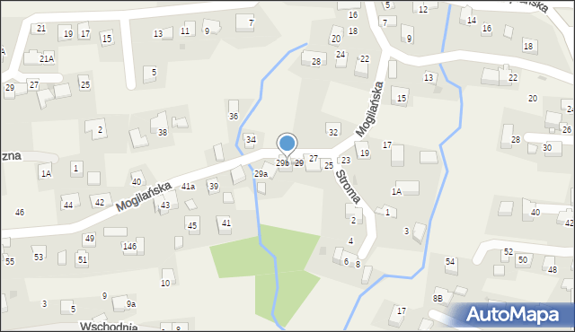 Mogilany, Mogilańska, 31, mapa Mogilany