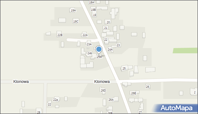 Mójcza, Mójcza, 25A, mapa Mójcza