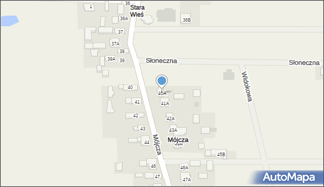 Mójcza, Mójcza, 40A, mapa Mójcza