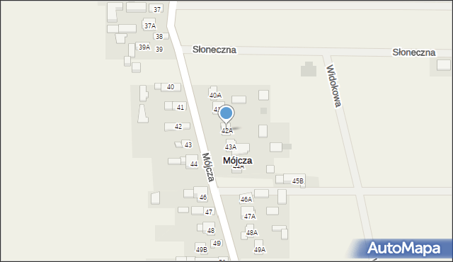 Mójcza, Mójcza, 42A, mapa Mójcza