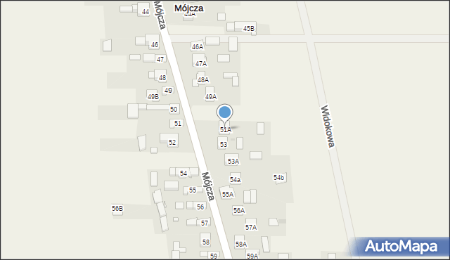Mójcza, Mójcza, 53B, mapa Mójcza