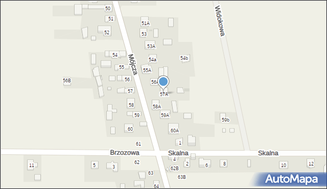 Mójcza, Mójcza, 57A, mapa Mójcza