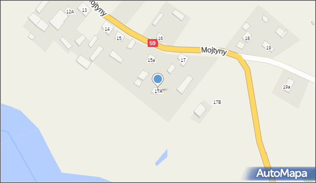 Mojtyny, Mojtyny, 17A, mapa Mojtyny