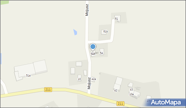 Mojusz, Mojusz, 54A, mapa Mojusz