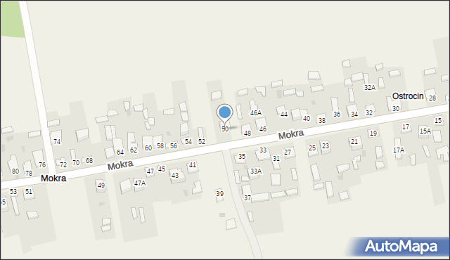 Mokra, Mokra, 50, mapa Mokra