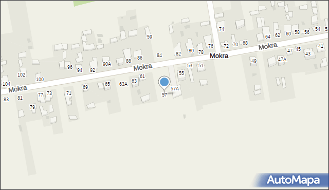 Mokra, Mokra, 57, mapa Mokra