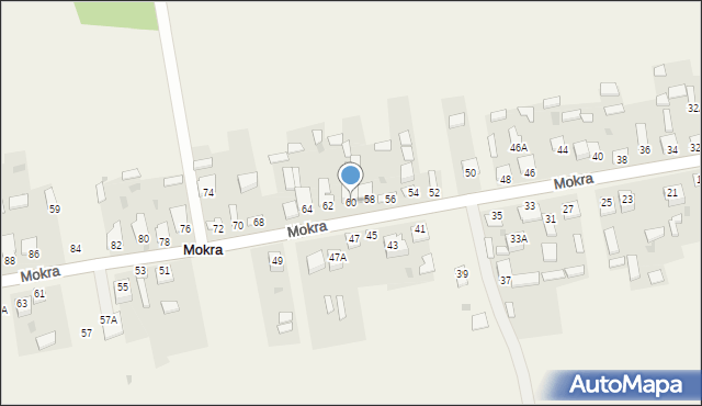 Mokra, Mokra, 60, mapa Mokra