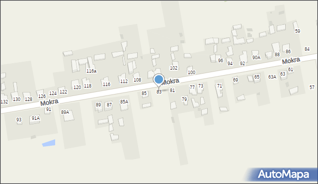 Mokra, Mokra, 83, mapa Mokra