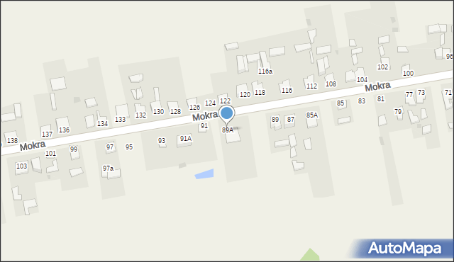 Mokra, Mokra, 89A, mapa Mokra
