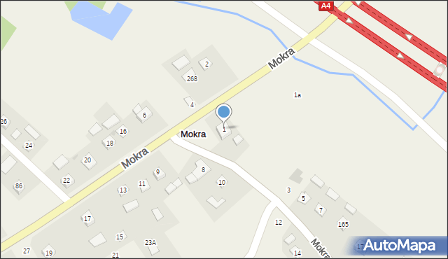 Mokra, Mokra, 1, mapa Mokra