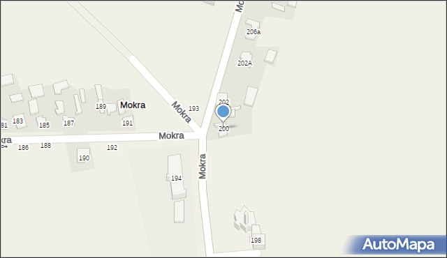 Mokra, Mokra, 200, mapa Mokra
