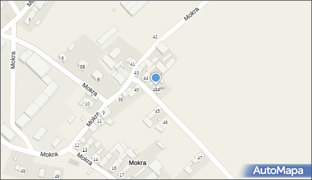 Mokra, Mokra, 44A, mapa Mokra