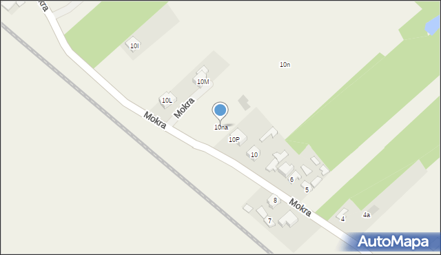 Mokra, Mokra, 10na, mapa Mokra