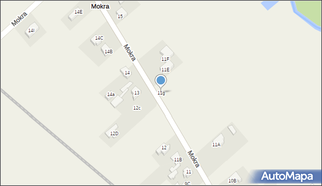 Mokra, Mokra, 11g, mapa Mokra