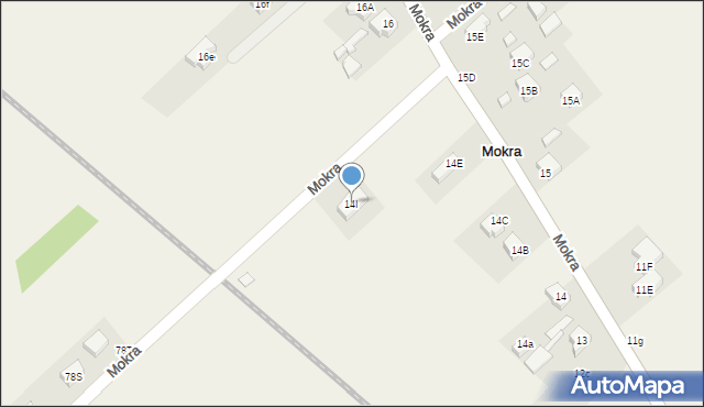Mokra, Mokra, 14I, mapa Mokra