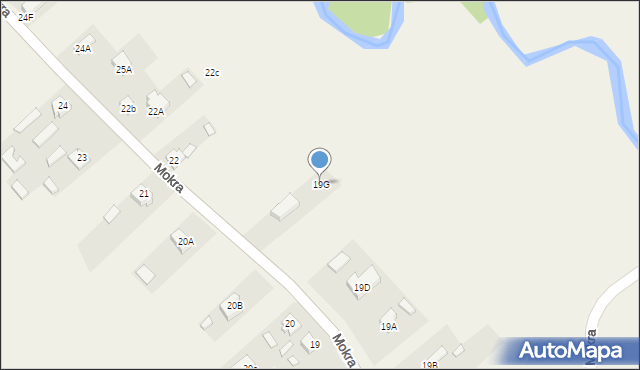 Mokra, Mokra, 19G, mapa Mokra