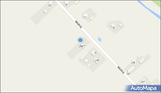 Mokra, Mokra, 25B, mapa Mokra