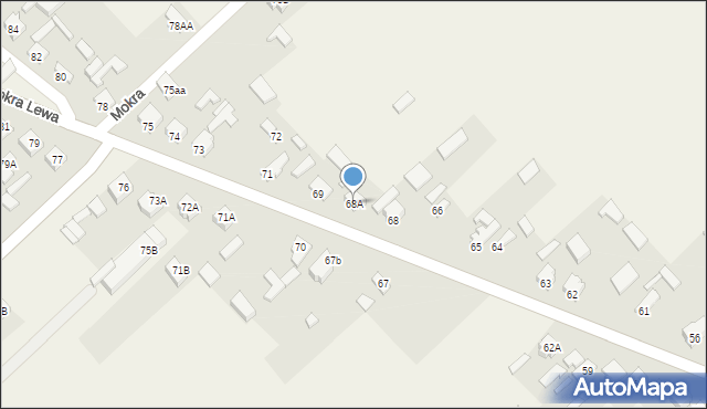Mokra Lewa, Mokra Lewa, 68A, mapa Mokra Lewa