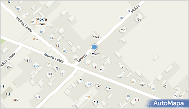 Mokra Lewa, Mokra Lewa, 75aa, mapa Mokra Lewa