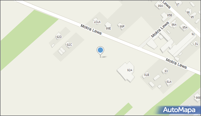 Mokra Lewa, Mokra Lewa, 92ba, mapa Mokra Lewa