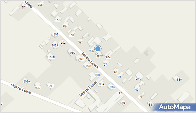 Mokra Lewa, Mokra Lewa, 98A, mapa Mokra Lewa