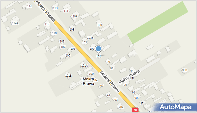 Mokra Prawa, Mokra Prawa, 101, mapa Mokra Prawa