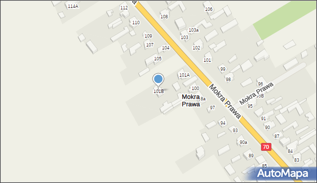 Mokra Prawa, Mokra Prawa, 101B, mapa Mokra Prawa