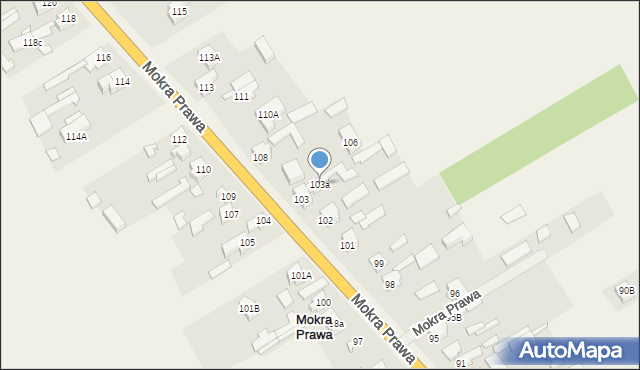 Mokra Prawa, Mokra Prawa, 103a, mapa Mokra Prawa