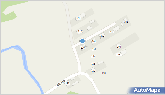 Mokra Prawa, Mokra Prawa, 200, mapa Mokra Prawa