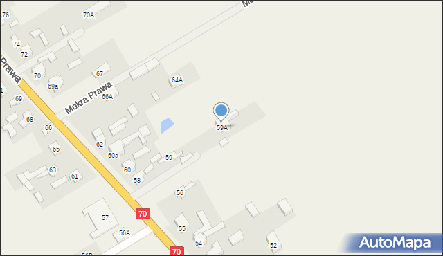 Mokra Prawa, Mokra Prawa, 59A, mapa Mokra Prawa