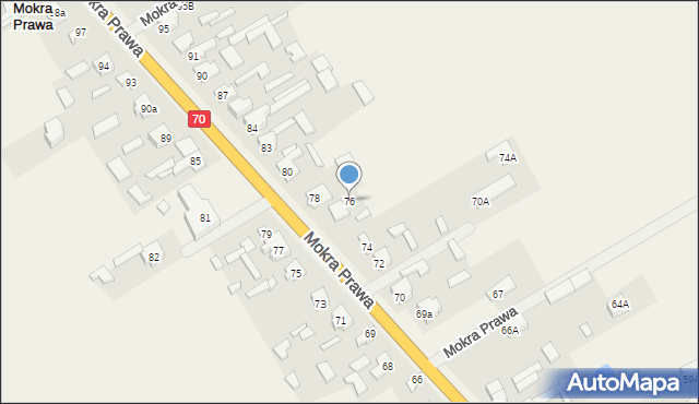 Mokra Prawa, Mokra Prawa, 76, mapa Mokra Prawa
