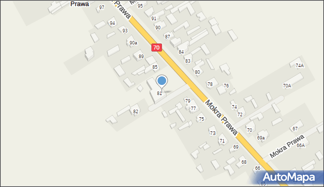 Mokra Prawa, Mokra Prawa, 82a, mapa Mokra Prawa
