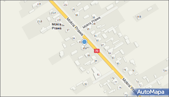 Mokra Prawa, Mokra Prawa, 90a, mapa Mokra Prawa