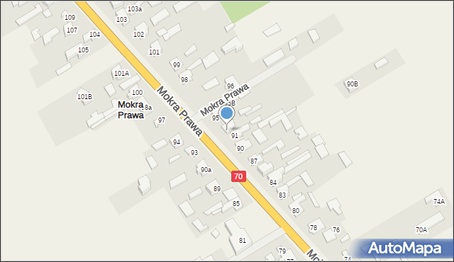 Mokra Prawa, Mokra Prawa, 92, mapa Mokra Prawa