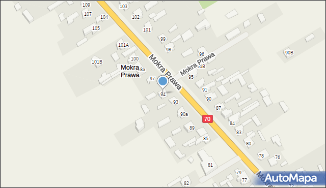Mokra Prawa, Mokra Prawa, 94, mapa Mokra Prawa