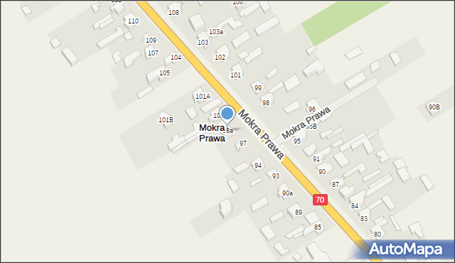Mokra Prawa, Mokra Prawa, 98a, mapa Mokra Prawa