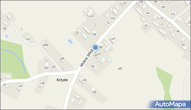 Mokra Wieś, Mokra Wieś, 110, mapa Mokra Wieś